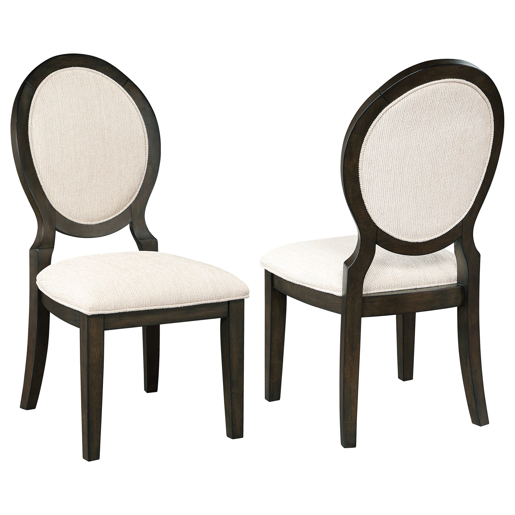 Tampa Furniture Outlet - Coaster - Twyla Oval Back Dining Side Chair Dark Cocoa (Set of 2) - 115102