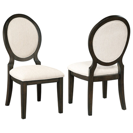 Tampa Furniture Outlet - Coaster - Twyla Oval Back Dining Side Chair Dark Cocoa (Set of 2) - 115102