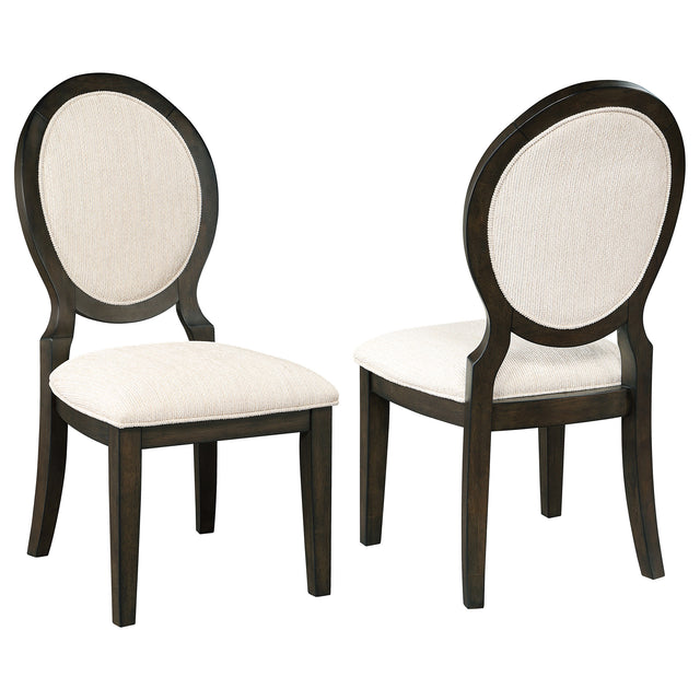 Tampa Furniture Outlet - Coaster - Twyla Oval Back Dining Side Chair Dark Cocoa (Set of 2) - 115102