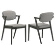 Tampa Furniture Outlet - Coaster - Stevie Padded Wood Dining Arm Chair Black (Set of 2) - 115112