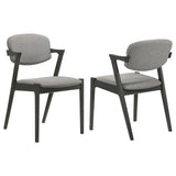 Tampa Furniture Outlet - Coaster - Stevie Padded Wood Dining Arm Chair Black (Set of 2) - 115112