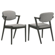 Tampa Furniture Outlet - Coaster - Stevie Padded Wood Dining Arm Chair Black (Set of 2) - 115112