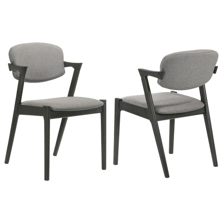 Tampa Furniture Outlet - Coaster - Stevie Padded Wood Dining Arm Chair Black (Set of 2) - 115112