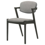Stevie Padded Wood Dining Arm Chair Black (Set of 2) - Tampa Furniture Outlet