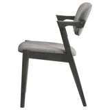 Stevie Padded Wood Dining Arm Chair Black (Set of 2) - Tampa Furniture Outlet