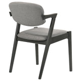 Stevie Padded Wood Dining Arm Chair Black (Set of 2) - Tampa Furniture Outlet