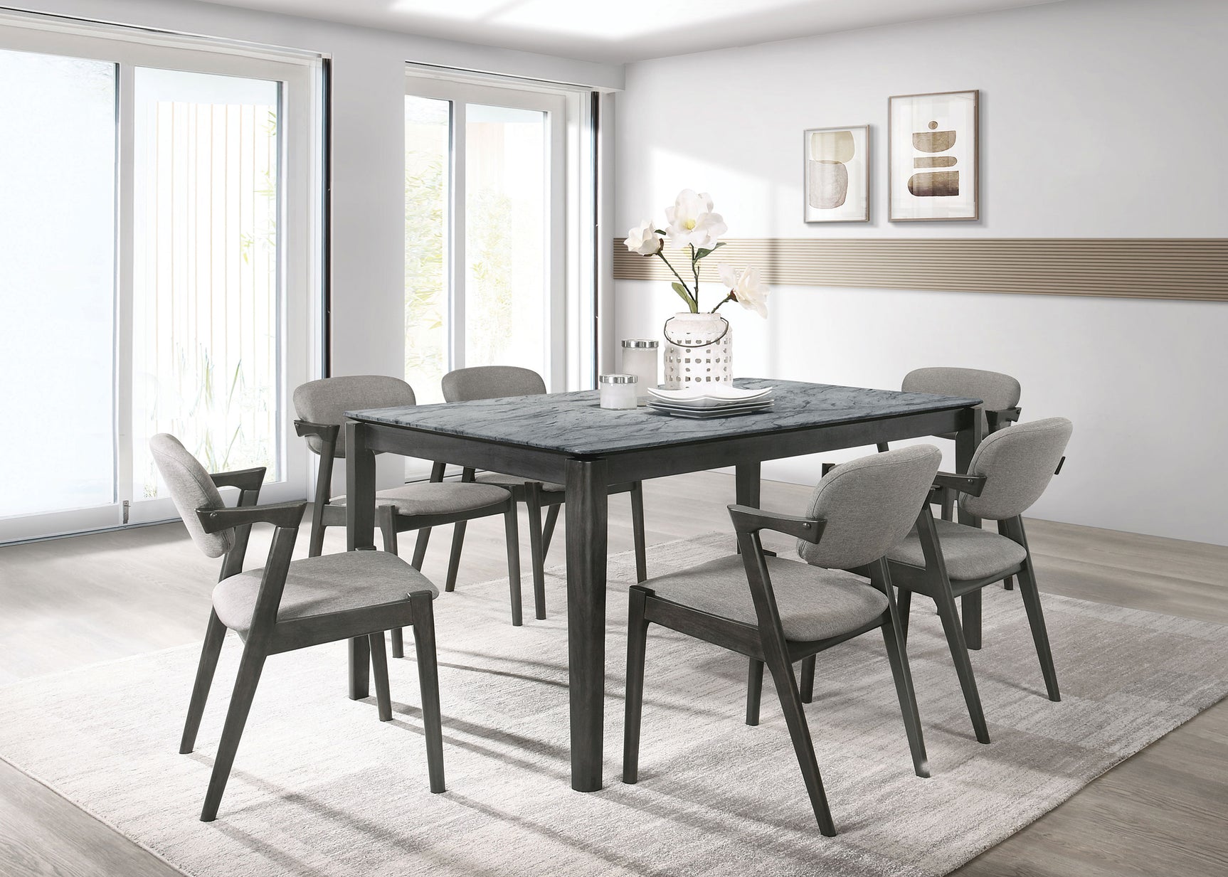 Stevie Padded Wood Dining Arm Chair Black (Set of 2) - Tampa Furniture Outlet