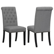 Tampa Furniture Outlet - Coaster - Alana Fabric Upholstered Dining Side Chair Grey (Set of 2) - 115162
