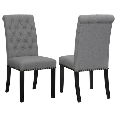 Tampa Furniture Outlet - Coaster - Alana Fabric Upholstered Dining Side Chair Grey (Set of 2) - 115162