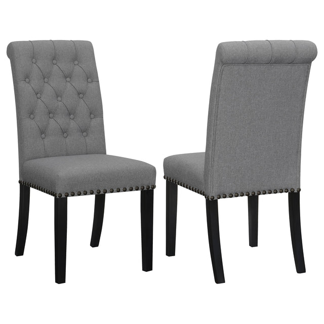 Tampa Furniture Outlet - Coaster - Alana Fabric Upholstered Dining Side Chair Grey (Set of 2) - 115162
