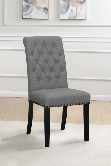 Alana Fabric Upholstered Dining Side Chair Grey (Set of 2) - Tampa Furniture Outlet