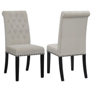 Tampa Furniture Outlet - Coaster - Alana Velvet Upholstered Dining Side Chair Sand (Set of 2) - 115182