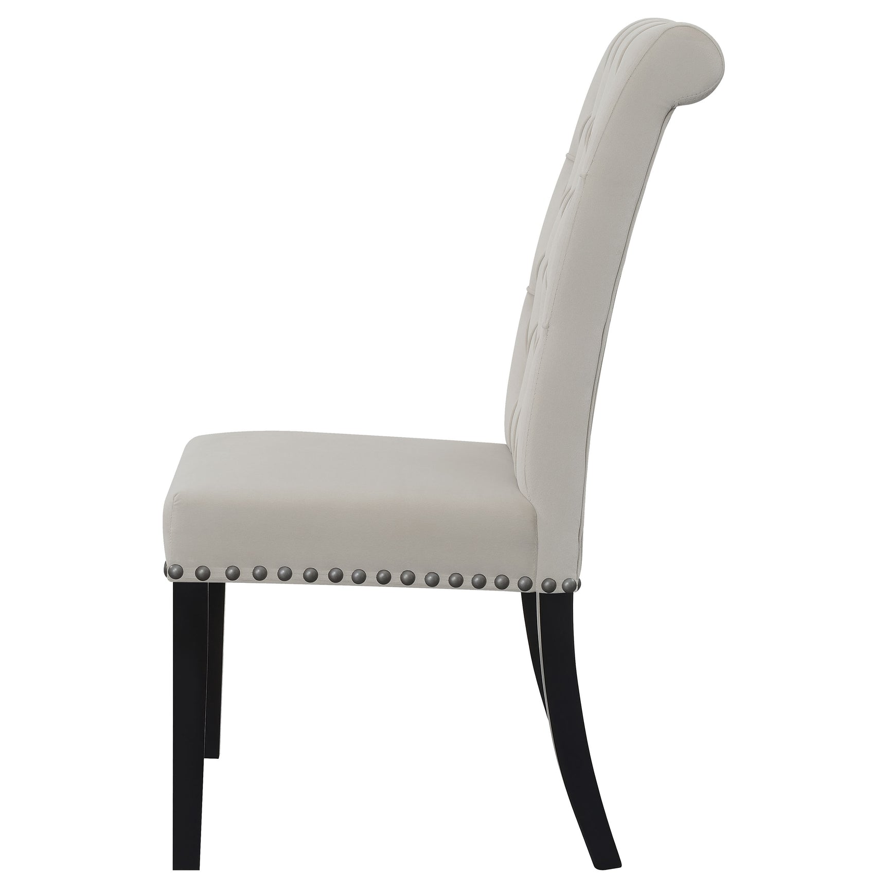 Alana Velvet Upholstered Dining Side Chair Sand (Set of 2) - Tampa Furniture Outlet