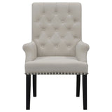 Alana Velvet Upholstered Dining Arm Chair Sand - Tampa Furniture Outlet