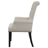 Alana Velvet Upholstered Dining Arm Chair Sand - Tampa Furniture Outlet