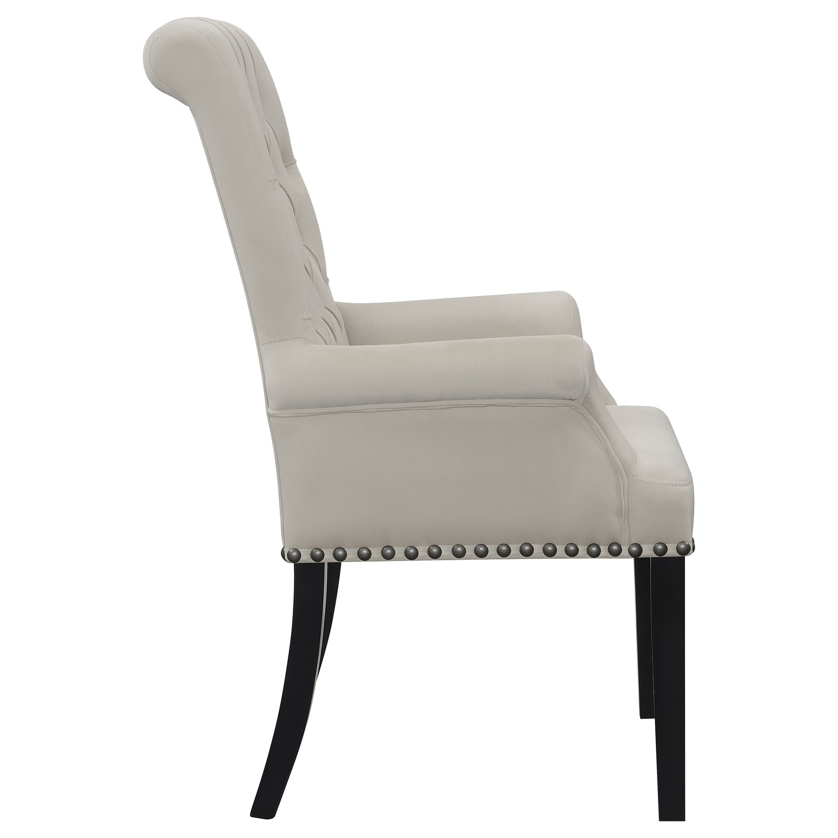 Alana Velvet Upholstered Dining Arm Chair Sand - Tampa Furniture Outlet