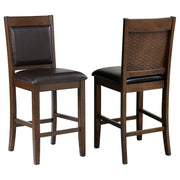 Tampa Furniture Outlet - Coaster - Dewey Upholstered Counter Chair Walnut (Set of 2) - 115209
