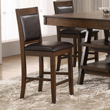 Dewey Upholstered Counter Chair Walnut (Set of 2) - Tampa Furniture Outlet