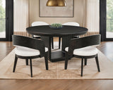 Tampa Furniture Outlet - Coaster - Leandro 5-piece Round Dining Table Set Burnished Black - 115390-S5A