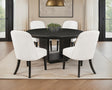 Tampa Furniture Outlet - Coaster - Leandro 5-piece Round Dining Table Set Burnished Black - 115390-S5