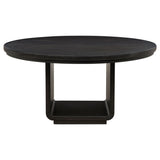 Leandro 7-piece Round Dining Table Set Burnished Black