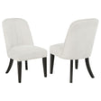 Tampa Furniture Outlet - Coaster - Leandro Upholstered Dining Side Chair Cream (Set of 2) - 115392