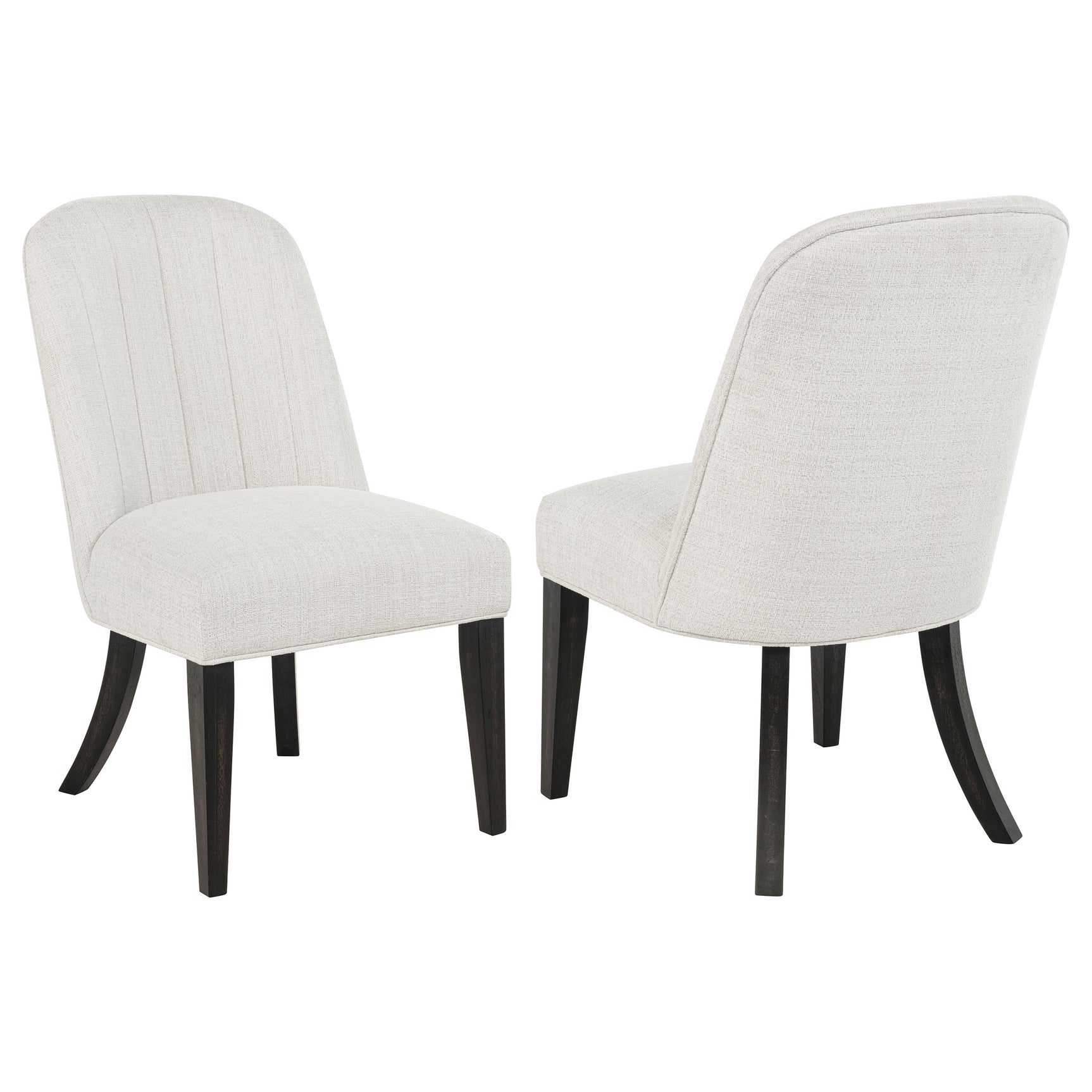Tampa Furniture Outlet - Coaster - Leandro Upholstered Dining Side Chair Cream (Set of 2) - 115392