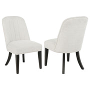 Tampa Furniture Outlet - Coaster - Leandro Upholstered Dining Side Chair Cream (Set of 2) - 115392