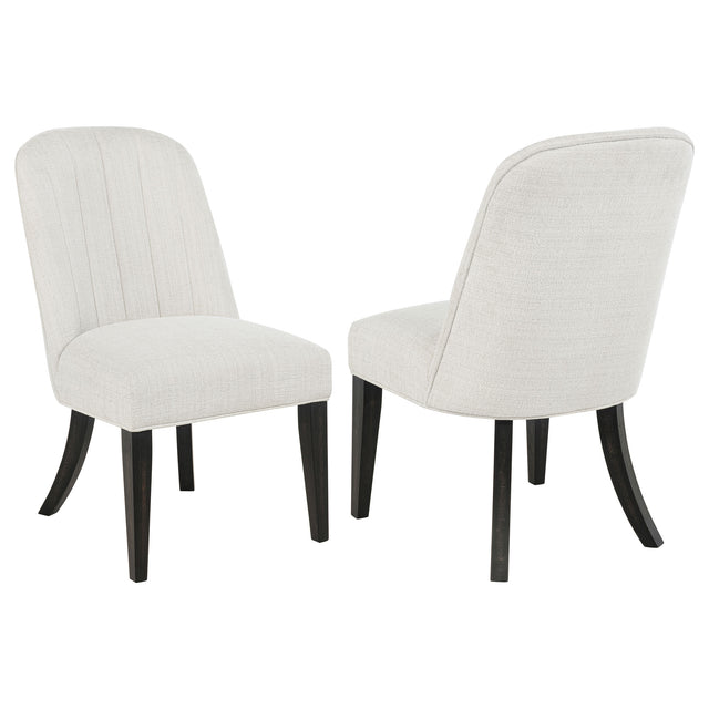 Tampa Furniture Outlet - Coaster - Leandro Upholstered Dining Side Chair Cream (Set of 2) - 115392
