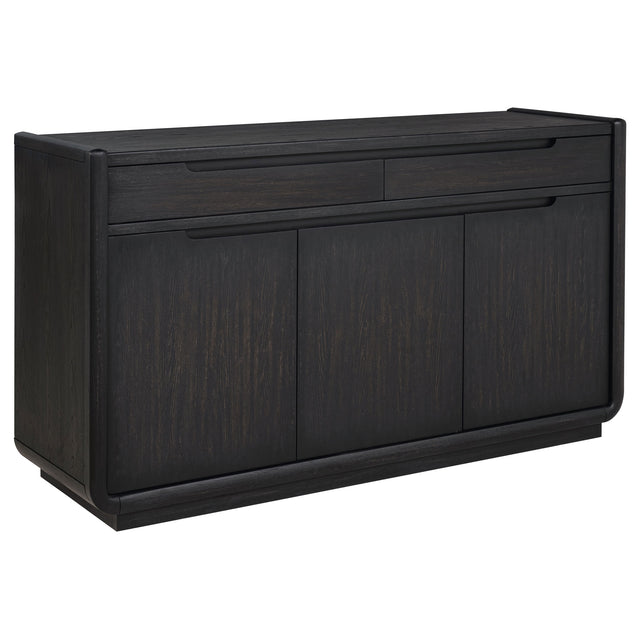 Tampa Furniture Outlet - Coaster - Leandro 2-drawer Dining Sideboard Server Burnished Black - 115395