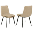 Tampa Furniture Outlet - Coaster - Ortega Upholstered Dining Side Chair Tan (Set of 2) - 115472TAN