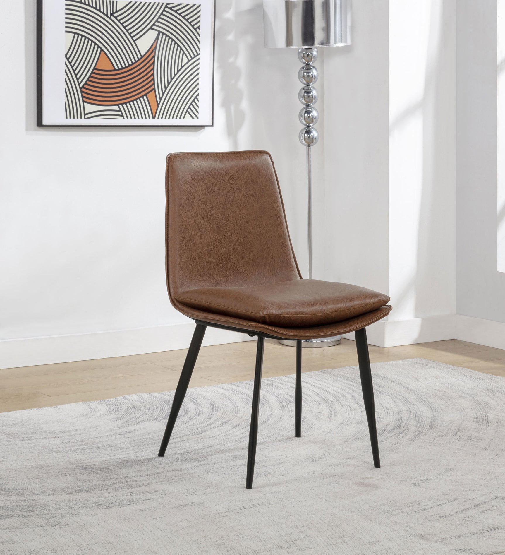 Ortega Upholstered Dining Side Chair Coffee (Set of 2) - Tampa Furniture Outlet