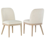 Tampa Furniture Outlet - Coaster - Solano Upholstered Dining Side Chair Beige (Set of 2) - 115502