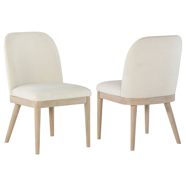 Tampa Furniture Outlet - Coaster - Solano Upholstered Dining Side Chair Beige (Set of 2) - 115502