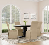 Florence Round 60-inch Pedestal Base Dining Table Black - Tampa Furniture Outlet