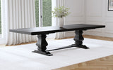 Florence 126-inch Extension Dining Table Distressed Black - Tampa Furniture Outlet