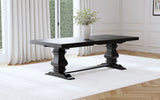 Florence 126-inch Extension Dining Table Distressed Black - Tampa Furniture Outlet