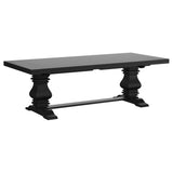 Florence 126-inch Extension Dining Table Distressed Black - Tampa Furniture Outlet