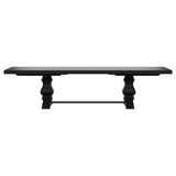 Florence 126-inch Extension Dining Table Distressed Black - Tampa Furniture Outlet