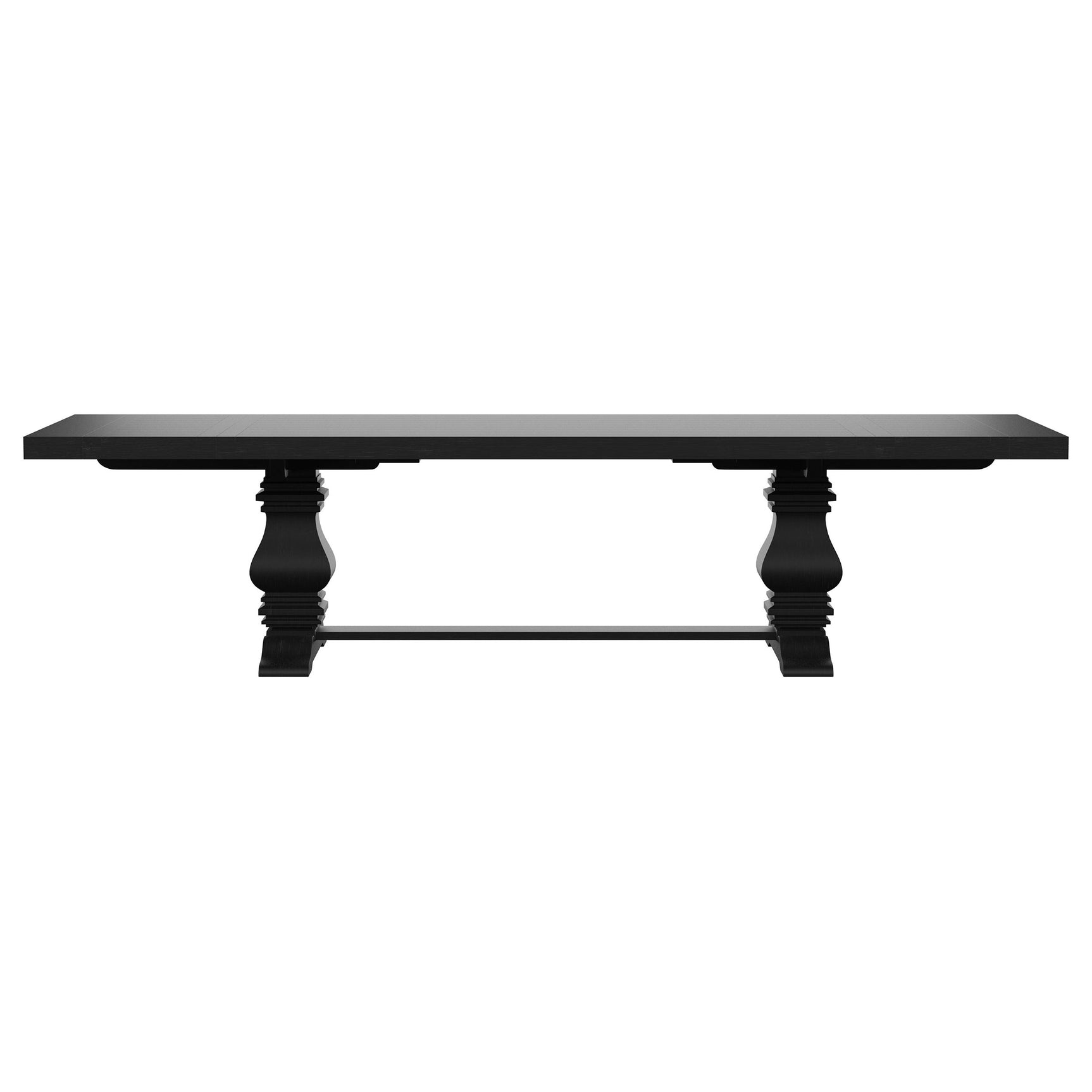Florence 126-inch Extension Dining Table Distressed Black - Tampa Furniture Outlet
