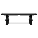 Florence 126-inch Extension Dining Table Distressed Black - Tampa Furniture Outlet