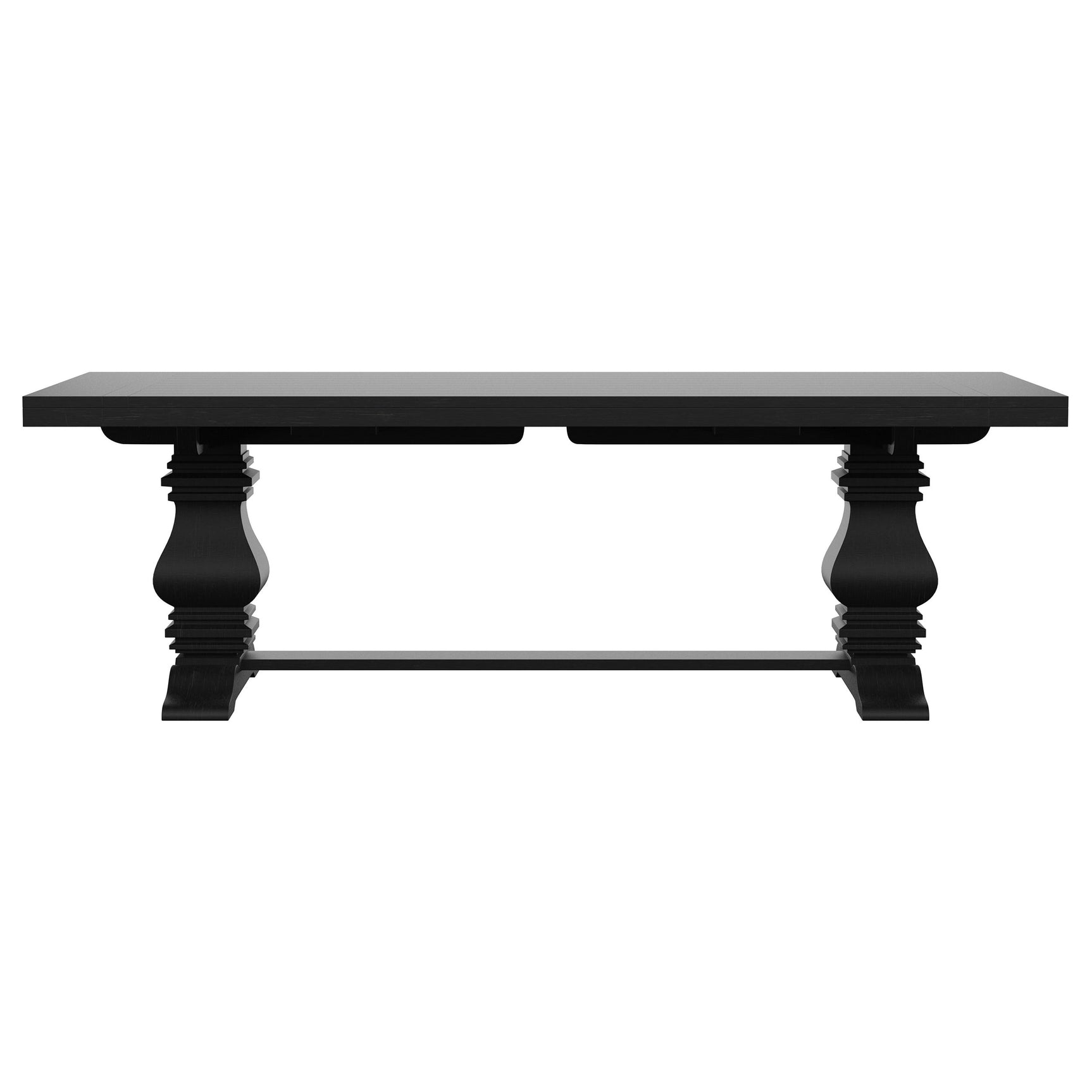 Florence 126-inch Extension Dining Table Distressed Black - Tampa Furniture Outlet