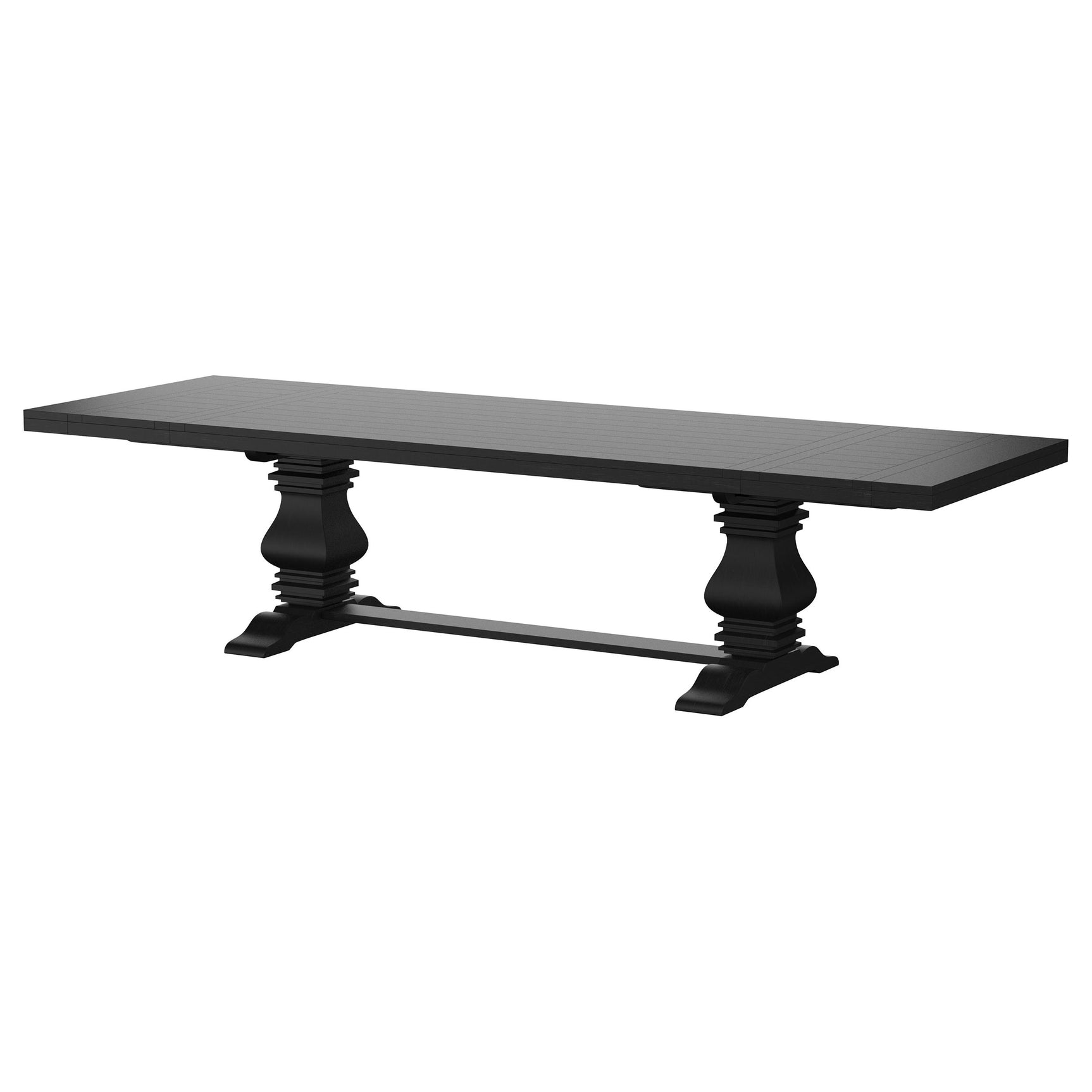 Florence 126-inch Extension Dining Table Distressed Black - Tampa Furniture Outlet