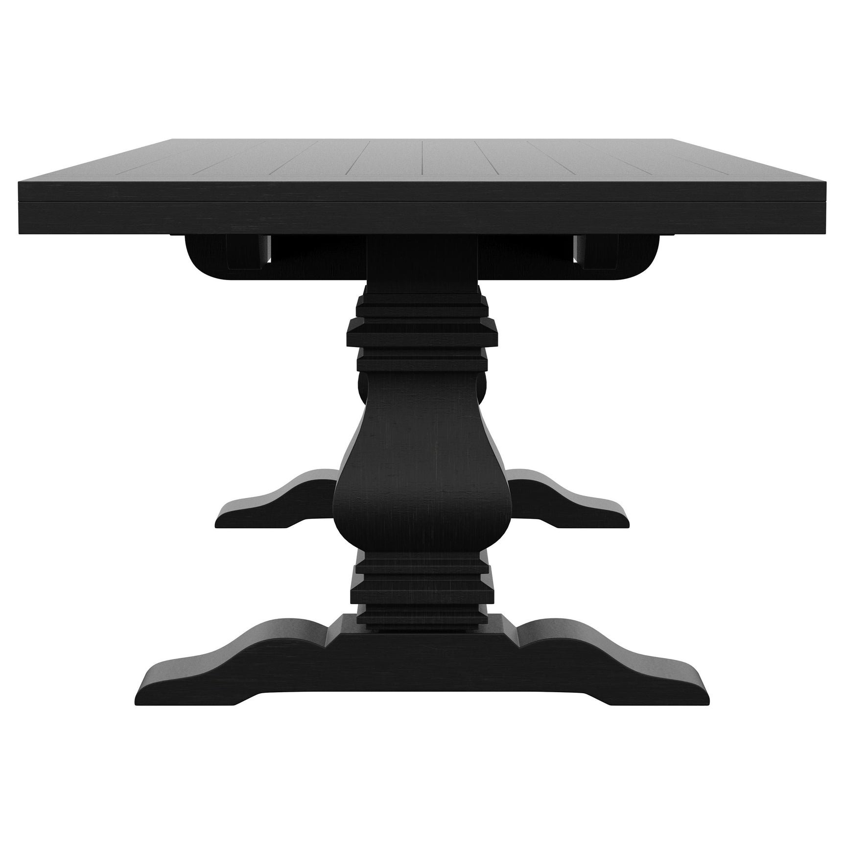Florence 126-inch Extension Dining Table Distressed Black - Tampa Furniture Outlet