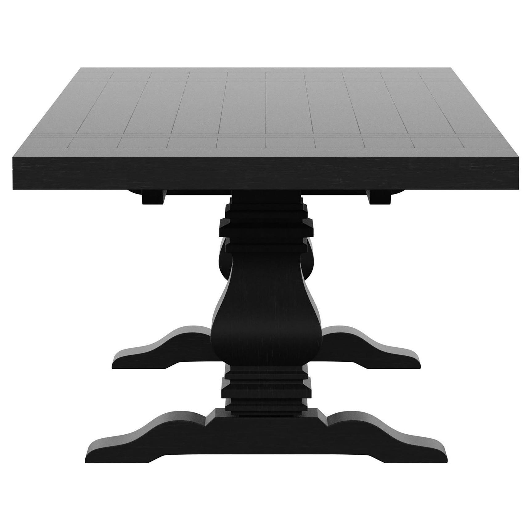Florence 126-inch Extension Dining Table Distressed Black - Tampa Furniture Outlet