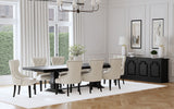 Florence 126-inch Extension Dining Table Distressed Black - Tampa Furniture Outlet