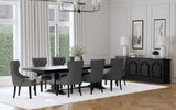 Florence 126-inch Extension Dining Table Distressed Black - Tampa Furniture Outlet