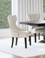 Baney Fabric Upholstered Dining Side Chair Cream and Black - Tampa Furniture Outlet