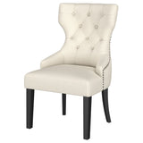 Baney Fabric Upholstered Dining Side Chair Cream and Black - Tampa Furniture Outlet
