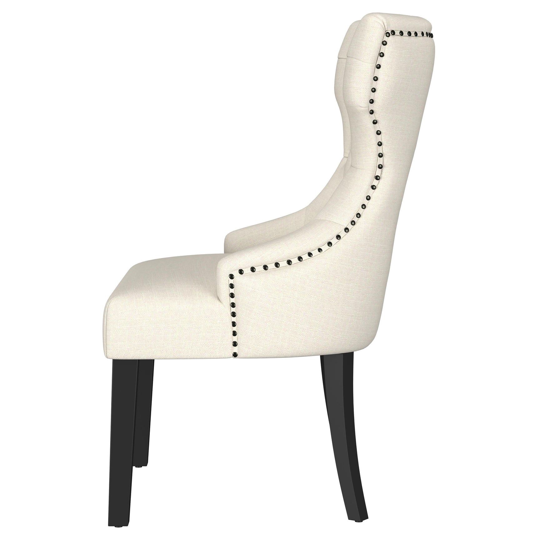 Baney Fabric Upholstered Dining Side Chair Cream and Black - Tampa Furniture Outlet
